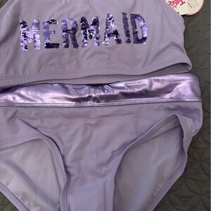 Justice Purple Mermaid Kids Swim Bikini